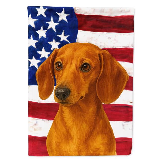Carolines Treasures WDK6073GF 15.5 x 11.25 in. Red Dachshund American Flag Garden Flag