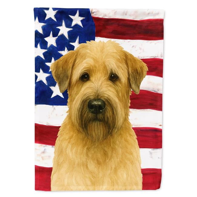 Carolines Treasures WDK6306GF 15.5 x 11.25 in. Soft Coated Wheaten Terrier American Flag Garden Flag