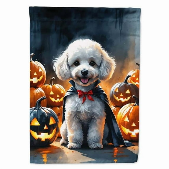 Carolines Treasures DAC8443GF 15.5 x 11.25 in. White Poodle Puppy Halloween Garden Flag