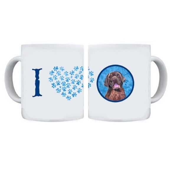 Carolines Treasures 15 oz. Labrador Dishwasher Safe Microwavable Ceramic Coffee Mug - Blue - Large
