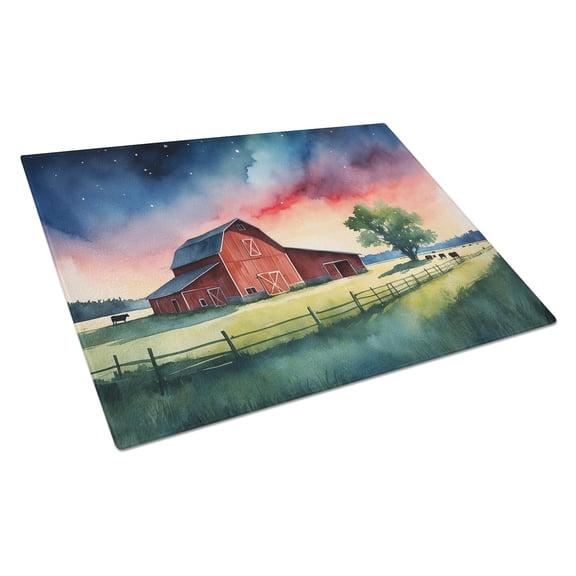 Carolines Treasures DAC7648LCB 15 x 12 in. Barn at Twilight Glass Cutting Board
