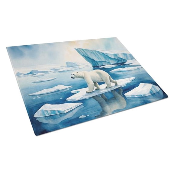 Carolines Treasures DAC7703LCB 15 x 12 in. Polar Bear on the Ice Glass Cutting Board