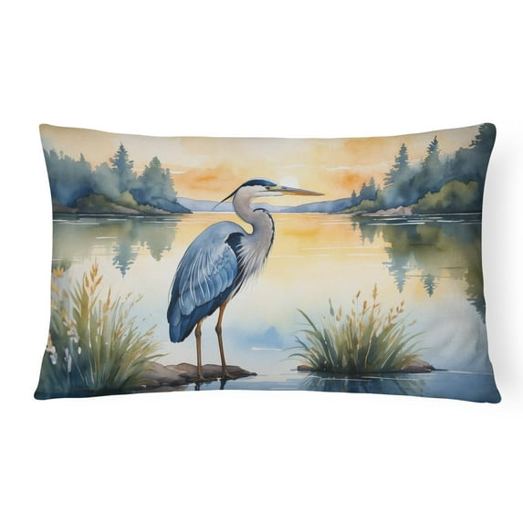 Carolines Treasures DAC7497PW1216 16 x 12 in. Blue Heron in the Golden Hour Throw Pillow
