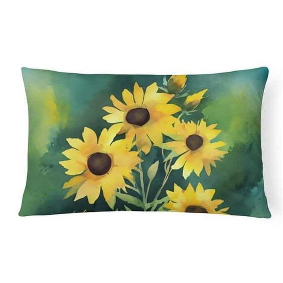 Carolines Treasures 16 x 12 in. Unisex Kentucky Goldenrod in Watercolor Fabric Decorative Pillow