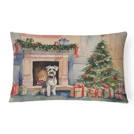 Carolines Treasures 16 x 12 in. Unisex Schnauzer Christmas Fabric Decorative Pillow