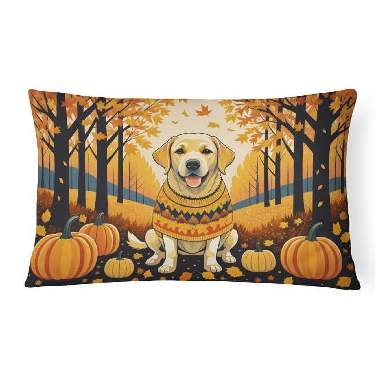 Yellow Lab Fall Carolines Treasures DAC1056PW1216 16 x 12 in. Unisex Yellow Labrador ...