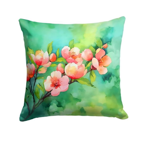 Carolines Treasures DAC1635PW1818 18 x 18 in. Delaware Peach Blossom in Watercolor Throw Pillow