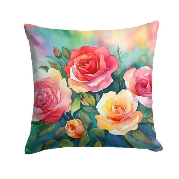Carolines Treasures DAC1701PW1818 18 x 18 in. Oklahoma Roses in Watercolor Throw Pillow