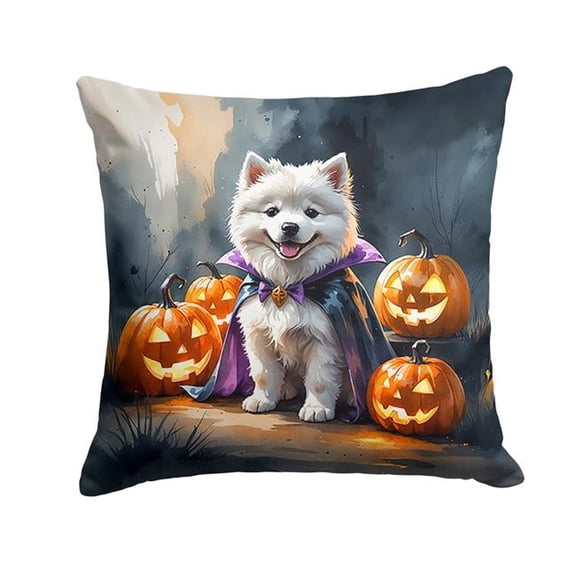 Carolines Treasures DAC8448PW1818 18 x 18 in. Samoyed Puppy Halloween Throw Pillow