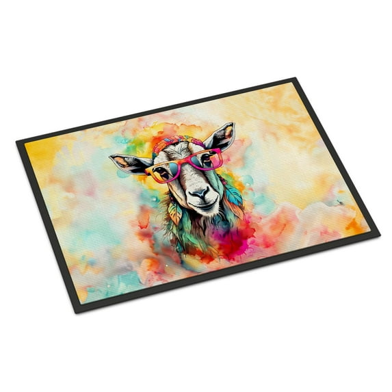 Carolines Treasures DAC3987MAT 18 x 27 in. Hippie Animal Goat Doormat