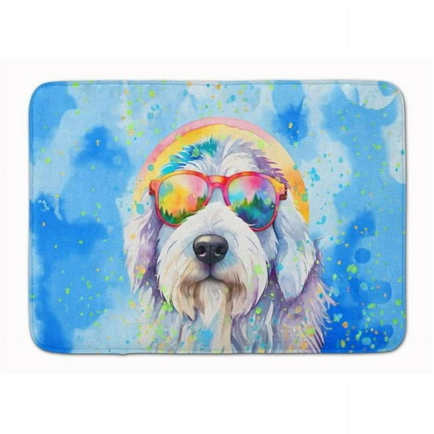 Carolines Treasures 19 x 27 in. Unisex Old English Sheepdog Hippie Dawg Memory Foam Kitchen Mat