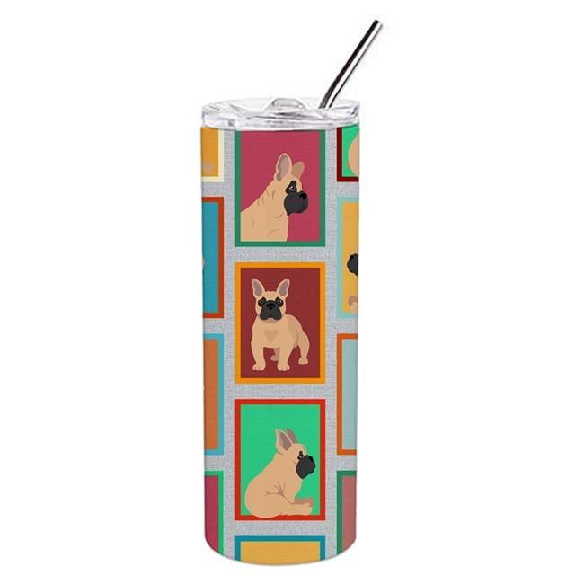 Carolines Treasures MLM1136TBL20 20 oz  Lots of Fawn French Bulldog Stainless Steel Skinny Tumbler