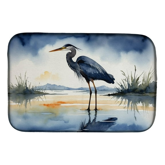 Carolines Treasures DAC7500DDM 21 x 14 in. Blue Heron Barely Lit Sky Dish Drying Mat