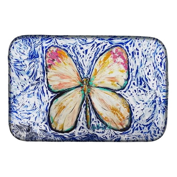 Carolines Treasures MW2151DDM 21 x 14 in. Butterfly Violet Tip Dish Drying Mat
