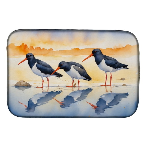 Carolines Treasures DAC7522DDM 21 x 14 in. Oystercatchers Foraging Dish Drying Mat