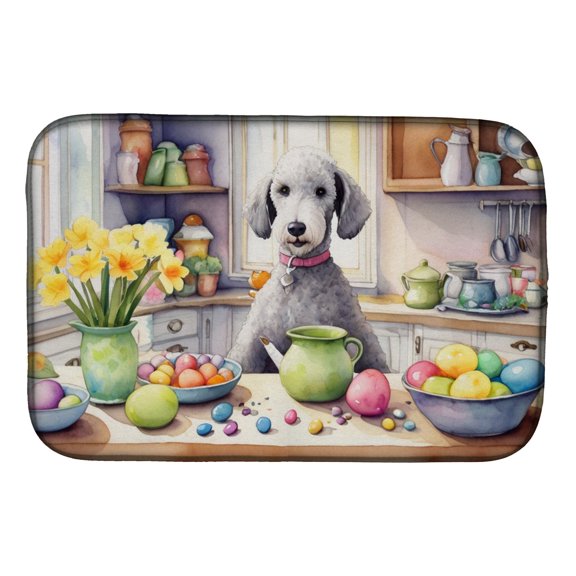 Carolines Treasures DAC6756DDM 21 x 14 in. Decorating Easter Bedlington Terrier Dish Drying Mat