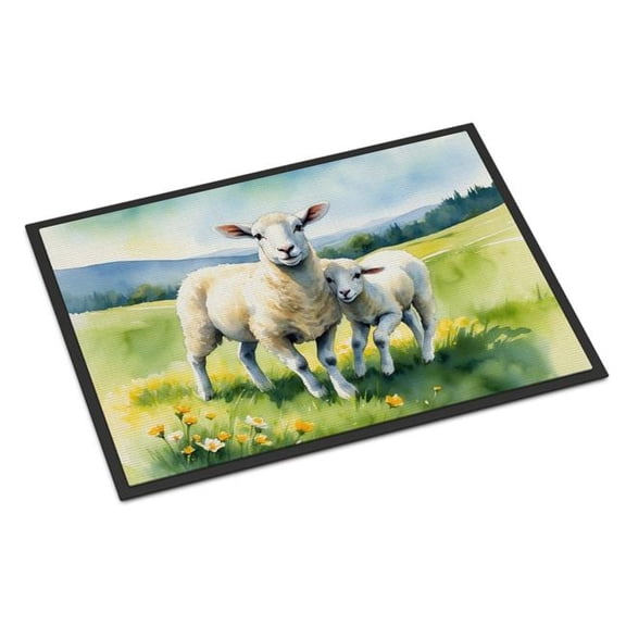 Carolines Treasures DAC7708JMAT 24 x 36 in. Springtime Lambs Doormat