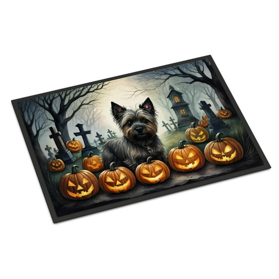Carolines Treasures DAC2027JMAT 24 x 36 in. Unisex Cairn Terrier Spooky Halloween Indoor or Outdoor Mat