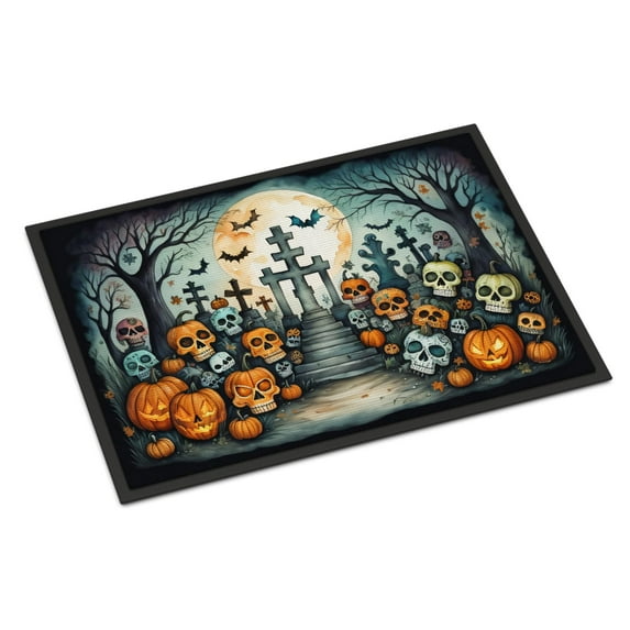 Carolines Treasures DAC2274JMAT 24 x 36 in. Unisex Calaveras Sugar Skulls Spooky Halloween Indoor or Outdoor Mat