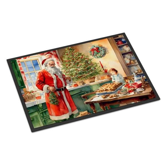 Carolines Treasures DAC3303JMAT 24 x 36 in. Unisex Cookies with Santa Claus Papa Noel Doormat