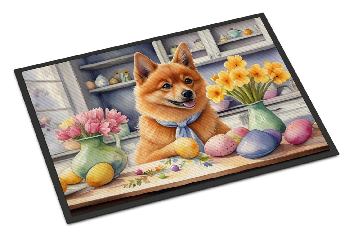 Carolines Treasures DAC6811JMAT 24 x 36 in. Decorating Easter Finnish Spitz Doormat