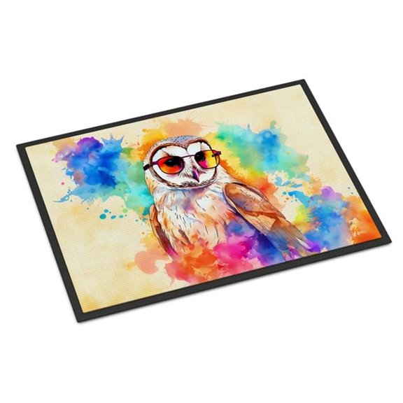 Carolines Treasures DAC3964JMAT 24 x 36 in.  Hippie Animal Barn Owl Doormat