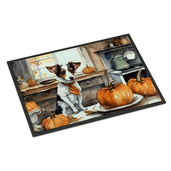 Carolines Treasures DAC1770JMAT 24 x 36 in. Unisex Dachshund Fall Kitchen Pumpkins Indoor or Outdoor Mat