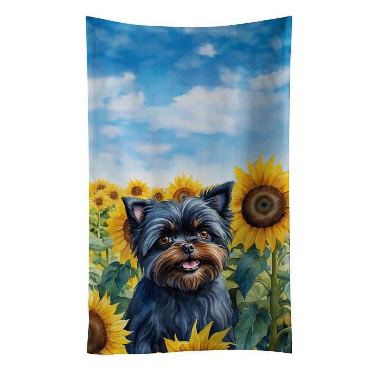 Carolines Treasures DAC6000KTWL 25 x 15 in. Affenpinscher in Sunflowers Kitchen Towel