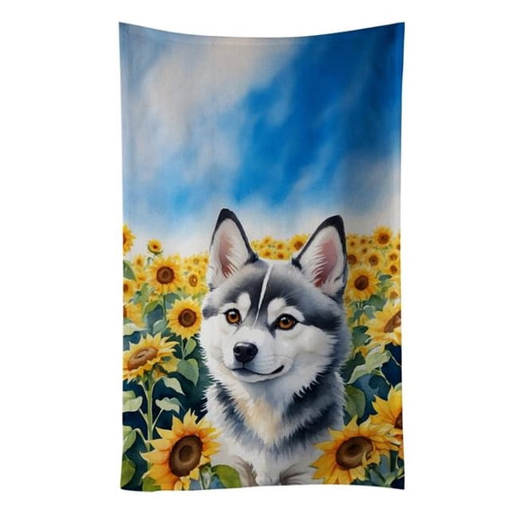 Carolines Treasures DAC6004KTWL 25 x 15 in. Alaskan Klee Kai in Sunflowers Kitchen Towel