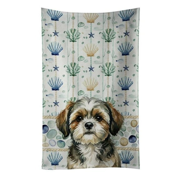 Carolines Treasures 25 x 15 in. Brindle Shih Tzu Coastal Sea Glass Kitchen Towel