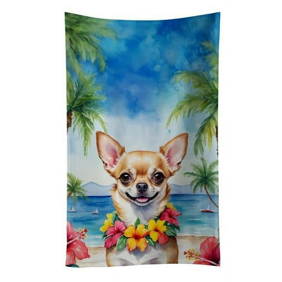 Carolines Treasures DAC6403KTWL 25 x 15 in. Chihuahua Luau Kitchen Towel