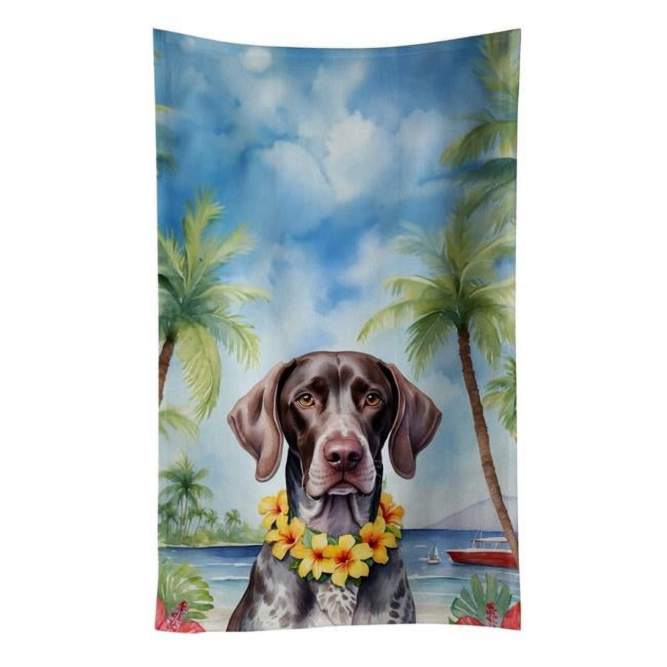 Carolines Treasures DAC6439KTWL 25 x 15 in. German Shorthaired Pointer Luau Kitchen Towel