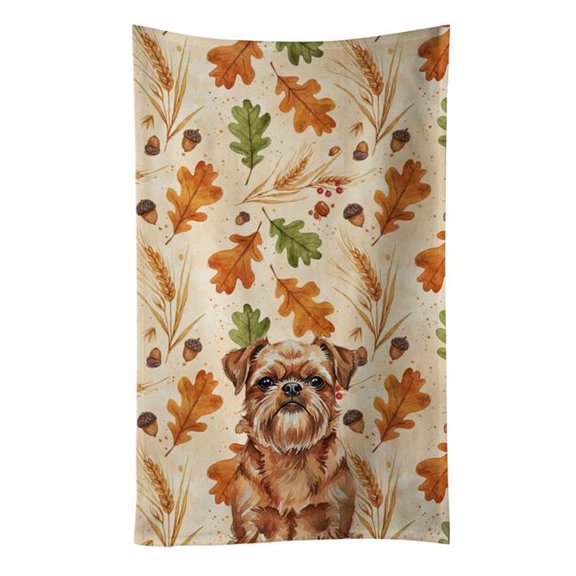 Carolines Treasures  25 x 15 in. Red Brussels Griffon Heirloom Fall Kitchen Towel