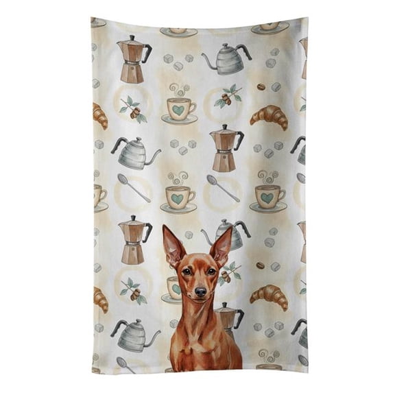 Carolines Treasures WDK7516KTWL 25 x 15 in. Red Miniature Pinscher Min Pin Coffee Bar Kitchen Towel