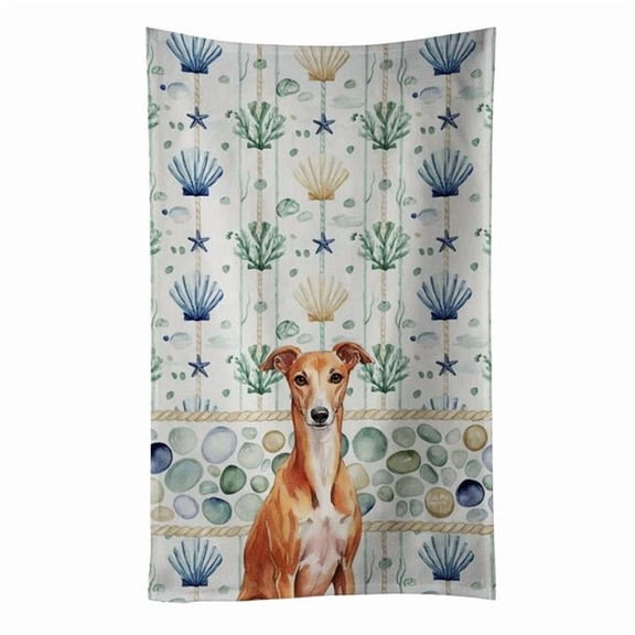 Carolines Treasures  25 x 15 in. Red Whippet Coastal Sea Glass Kitchen Towel