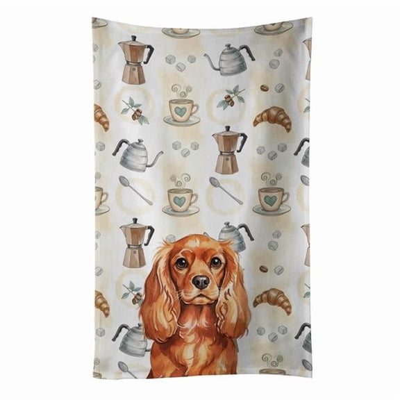 Carolines Treasures  25 x 15 in. Ruby English Toy Spaniel Coffee Bar Kitchen Towel