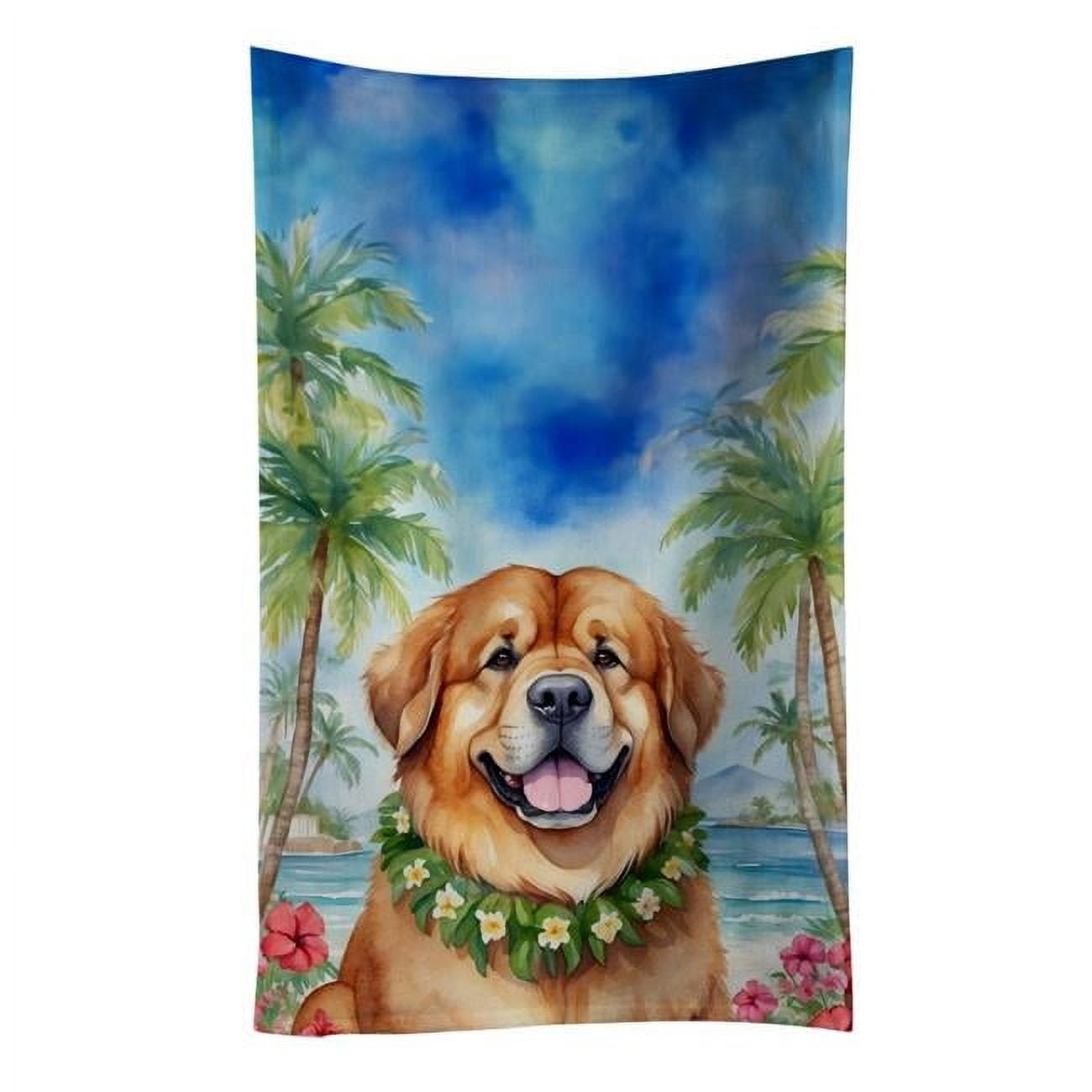 Carolines Treasures DAC6527KTWL 25 x 15 in. Tibetan Mastiff Luau Kitchen Towel