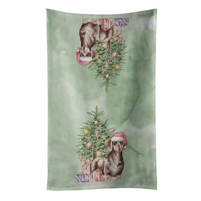 Carolines Treasures CK8207KTWL 25 x 15 in. Unisex Christmas Dachshund Chocolate Tan Kitchen Towel, Multi Color