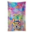thumbnail image 1 of Carolines Treasures DAC2495KTWL 25 x 15 in. Corgi Hippie Dawg 100 Percent Cotton Kitchen Towel, 1 of 5