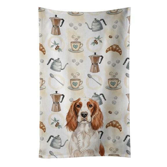 Carolines Treasures 25 x 15 in. Welsh Springer Spaniel Coffee Bar Kitchen Towel