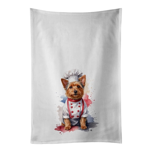 Carolines Treasures DAC7279WTKT 28 x 19 in. Australian Terrier Chef Kitchen Towel - Set of 2