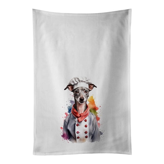 Carolines Treasures DAC7335WTKT 28 x 19 in. Italian Greyhound Chef Kitchen Towel - Set of 2