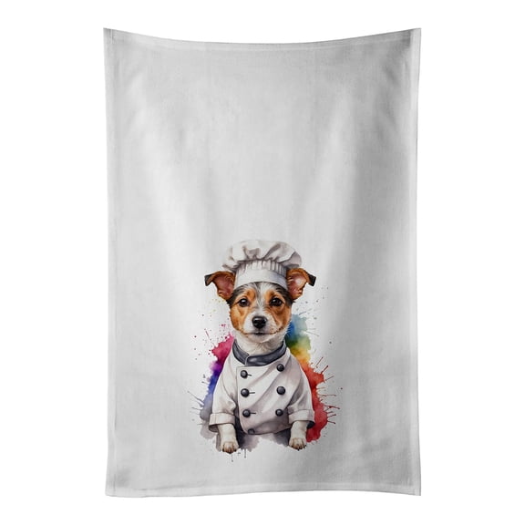 Carolines Treasures DAC7337WTKT 28 x 19 in. Jack Russell Terrier Chef Kitchen Towel - Set of 2