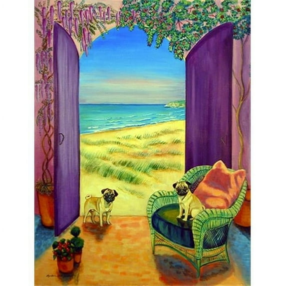 Carolines Treasures 28 x 40 in. Pug House Size Canvas Flag