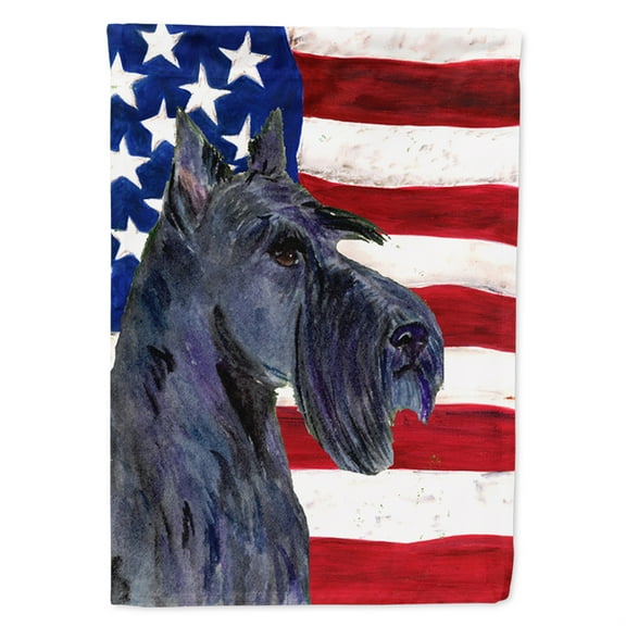 Carolines Treasures SS4014CHF USA American Flag with Scottish Terrier Flag Canvas, Large, Multicolor