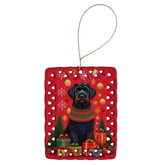 Carolines Treasures DAC3046CO2 3.4 x 2.6 in. Black Russian Terrier Holiday Christmas Porcelain Ornament