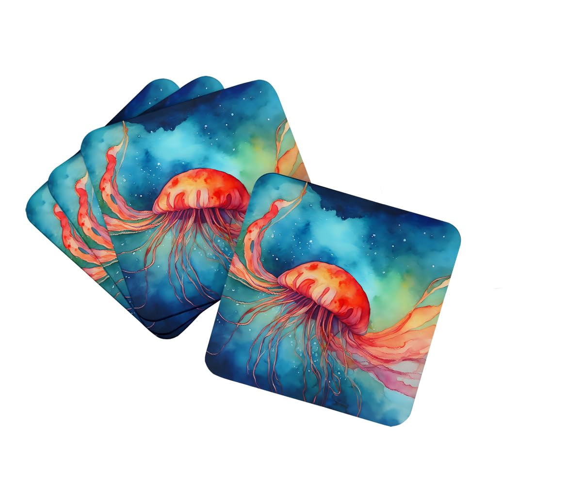 Carolines Treasures DAC2788FC 3.5 x 3.5 in. Jellyfish Foam Coasters