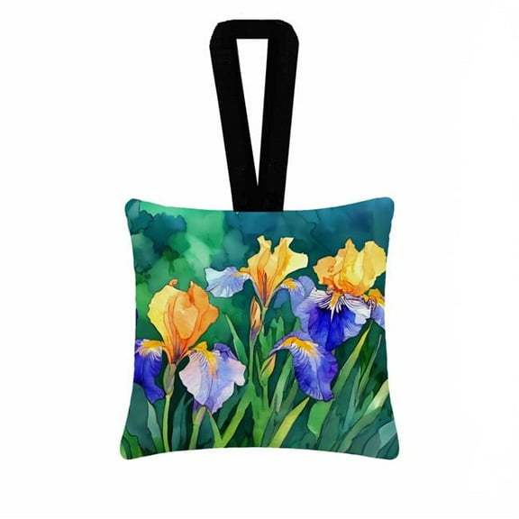 Carolines Treasures DAC1706PO3 3.5 x 3.5 in. Tennessee Iris in Watercolor Hanging Square Fabric Ornament