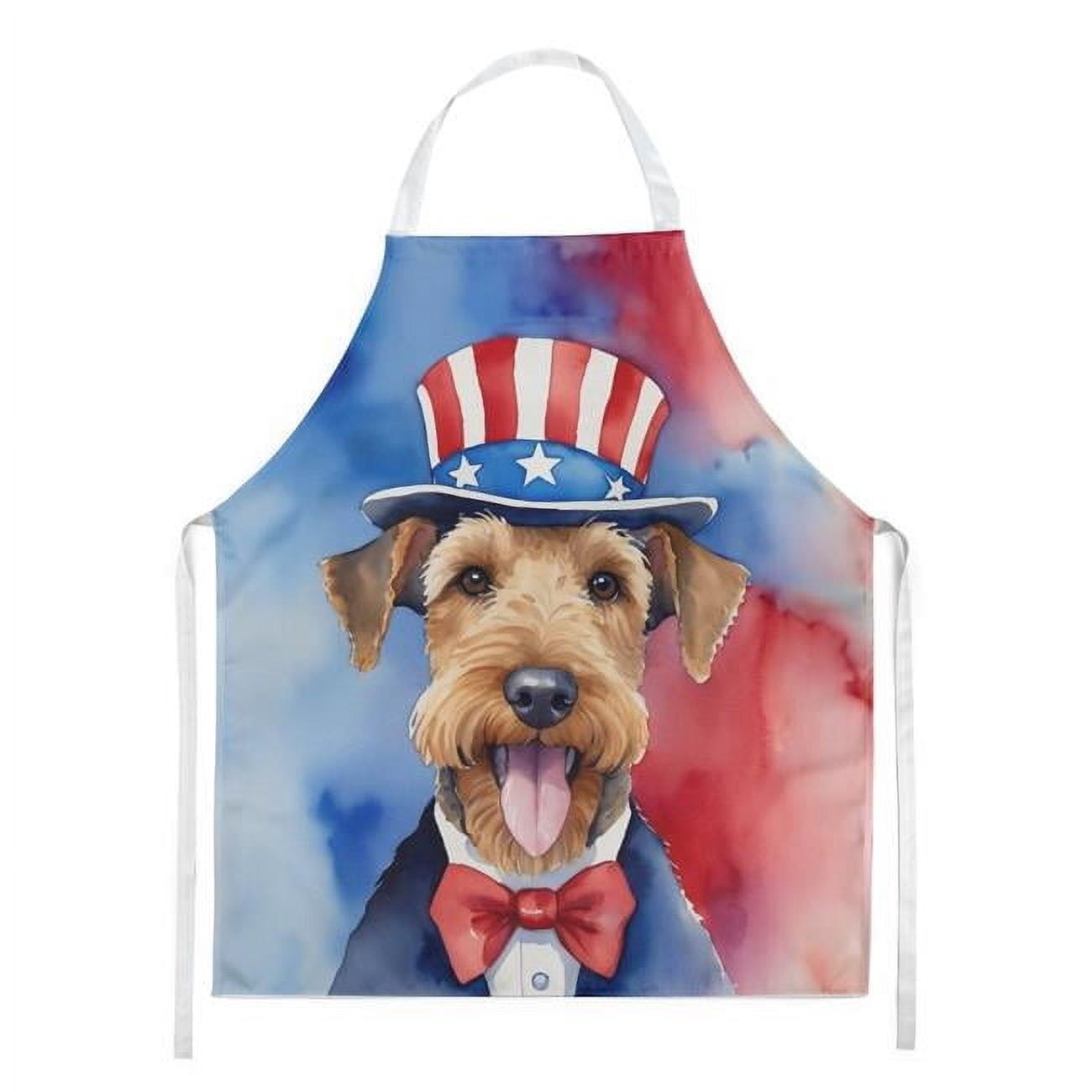Carolines Treasures DAC5633APRON 30 x 27 in. Airedale Terrier Patriotic American Apron