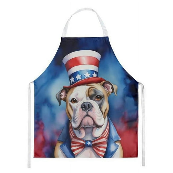 Carolines Treasures DAC5638APRON 30 x 27 in. American Bulldog Patriotic American Apron